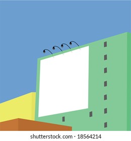 Concept vector illustration of a billboard placed on the side of a building. For jpeg version, please see my portfolio.