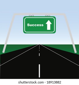 Concept vector illustration of a road leading to success