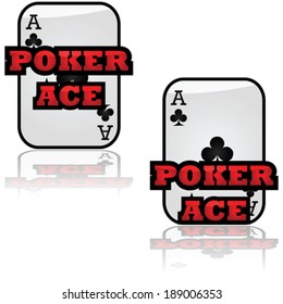 Concept vector illustration showing an ace with the words Poker Ace in front of it