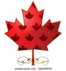 Concept vector illustration showing a fancy Canadian maple leaf
