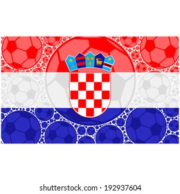 Concept vector illustration showing the flag of Croatia made up of soccer balls
