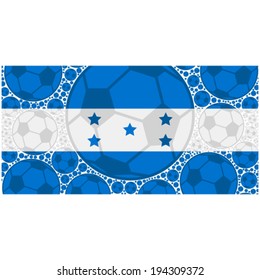 Concept vector illustration showing the flag of Honduras made up of soccer balls