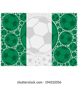 Concept vector illustration showing the flag of Nigeria made up of soccer balls