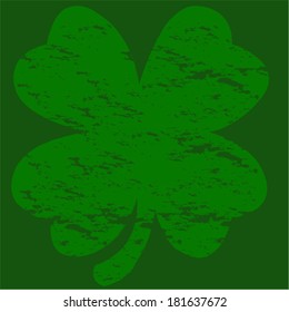 Concept vector illustration showing a grunge four-leaf clover