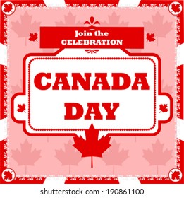 Concept vector illustration showing a poster invitation for a Canada Day celebration