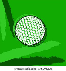 Concept vector illustration showing a stylized golf ball