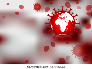 Concept vector illustration shows the world covid-19 pandemia. Copy-space composition.