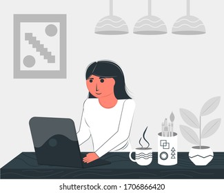 concept vector illustration of work at home