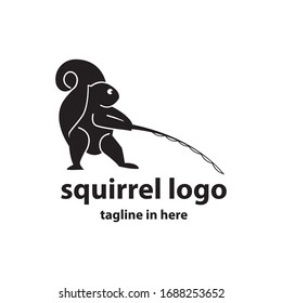 the concept of vector logo design for squirrel fishing, very suitable for business travel and agriculture