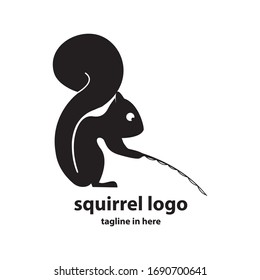 the concept of vector logo design for squirrel fishing, very suitable for business travel and agriculture