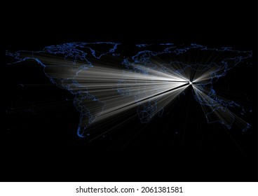 Concept vector map for Bangladesh , vector map of Bangladesh shining with light rays.