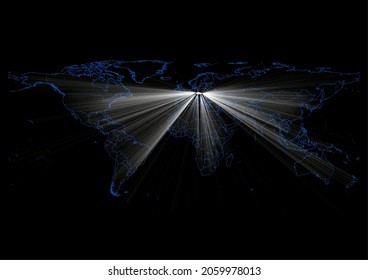 Concept vector map for Czech Republic , vector map of Czech Republic shining with light rays.