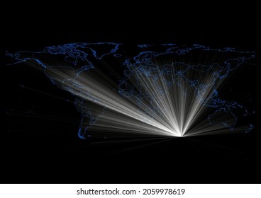 Mapa conceptual vectorial para la Isla Heard y las Islas McDonald , Mapa vectorial de la Isla Heard y las Islas McDonald brillando con rayos de luz.