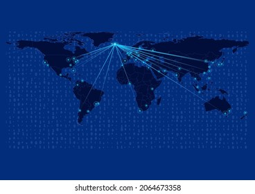 Concept vector map for Iceland, Iceland map with connections to major cities around the world. Internet or smart cities or business concept image vector illustrations.
