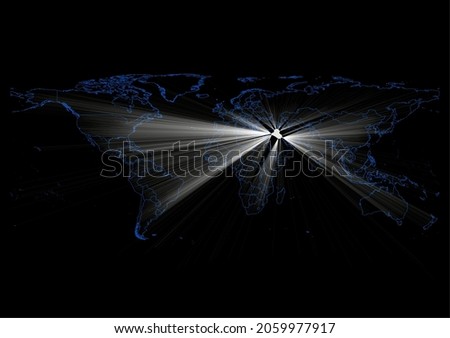 Concept vector map for Iraq , vector map of Iraq shining with light rays.