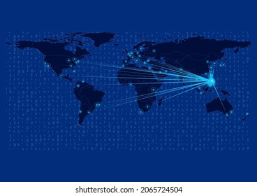 Concept vector map for Philippines, Philippines map with connections to major cities around the world. Internet or smart cities or business concept image vector illustrations.