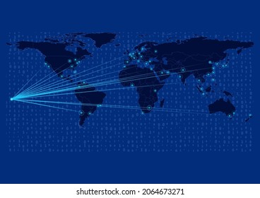 Concept vector map for Samoa, Samoa map with connections to major cities around the world. Internet or smart cities or business concept image vector illustrations.