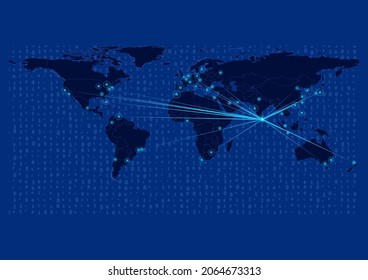 Concept vector map for Sri Lanka, Sri Lanka map with connections to major cities around the world. Internet or smart cities or business concept image vector illustrations.