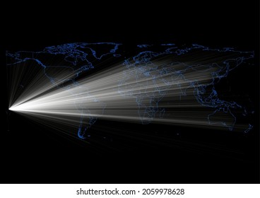 Concept vector map for Wallis and Futuna , vector map of Wallis and Futuna shining with light rays.
