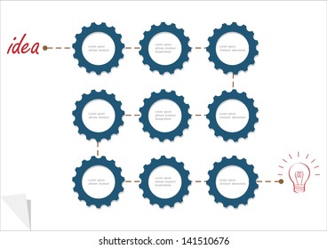 Concept vector template with gear wheels. Variation -3