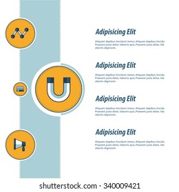 Concept vectors design  blue and yellow color