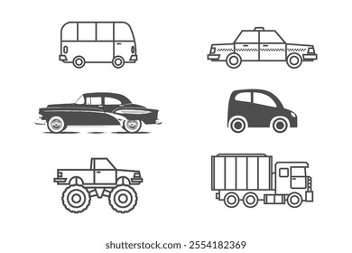 Concept Vehicle Automotive Car Logo Icon Silhouette Vector Collection