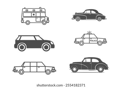 Concept Vehicle Automotive Car Logo Icon Silhouette Vector Collection