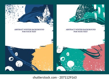 The concept of vertical templates with abstract grunge elements with space for your text. Design greeting cards and invitations for Christmas or New Year.