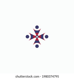 The concept of the victory logo along with the colors of the American flag