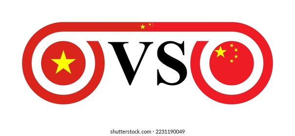 el concepto de vietnam vs china. ilustración vectorial aislada en fondo blanco