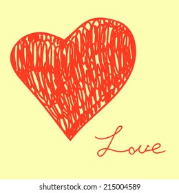 Concept vintage card with heart. Perfect for wedding invitations, greeting card. 