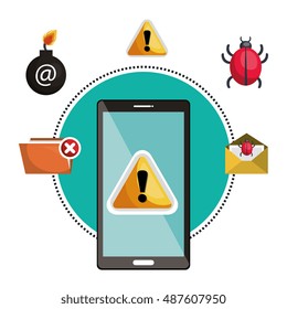 concept virus smartphone warning design