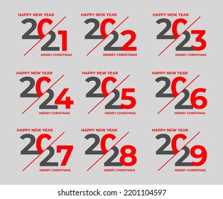 Concept for vision year 2021-2029 on light background.