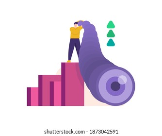 the concept of a visionary, business enhancement. businessman illustrations use binoculars or telescopes to view or predict future events. increase the chances of success and the target is fulfilled