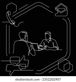 Darstellung der Concept-Visualisierungslinie auf Symbolen für Geschäftsinformationen