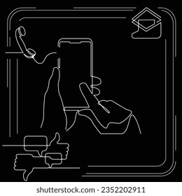Concept visualization line icon drawing of business infographics
