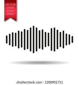 Concept of voice recognition. Sound wave vector icon.