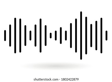 Concept of voice recognition. Sound wave with imitation of voice
