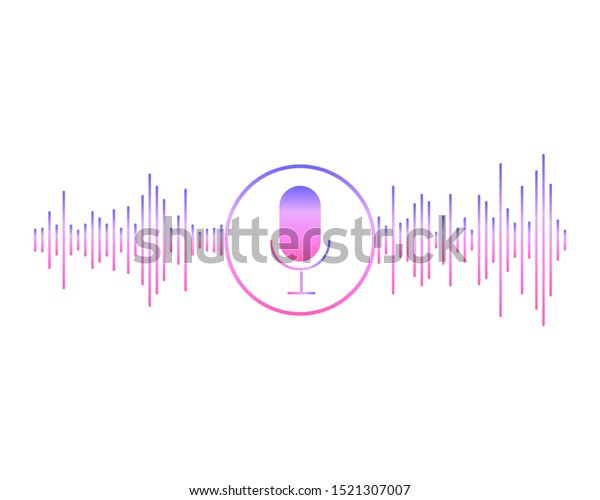 Concept Voice Recognition Sound Wave Imitation Stock Vector Royalty Free 1521307007