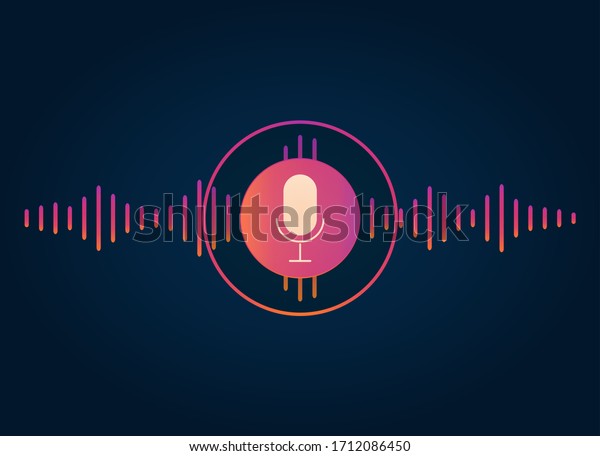 Concept Voice Recognition Sound Wave Imitation Stock Vector Royalty Free 1712086450