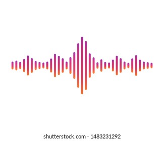 Concept voice search. Sound wave on white background.