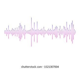 Concept voice search. Sound wave on white background.