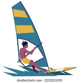 concept of vollyball sailing,diving, vector art and illustration