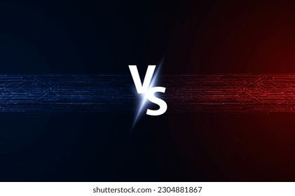 Concept VS Comparison between two sides template red and blue