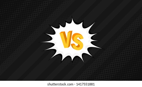 Concept VS. Versus. Fight. Retro background comics style design with halftone, lightning. Modern flat style vector illustration.