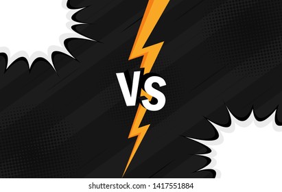 Concept VS. Versus. Fight. Retro background comics style design with halftone, lightning. Modern flat style vector illustration.