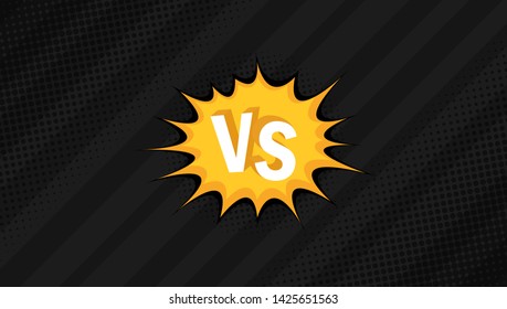 Concept VS. Versus. Fight. Retro background comics style design with halftone, lightning. Modern flat style vector illustration.