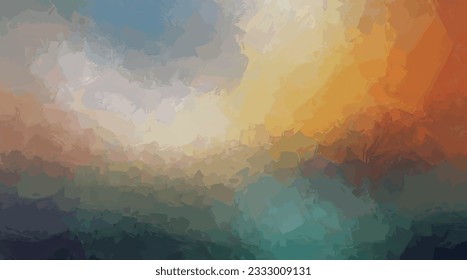 concept wall mural blended brush stroke bright and pale rainbow color tone