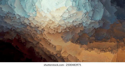 concept wall mural layered shadow brush stroke tilted style blended abstract bright and pale earth color tone vector