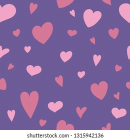 Concept of a wallpaper with cute hand drawn hearts. Valentine's Day, Mother's Day and Women's Day. Vector